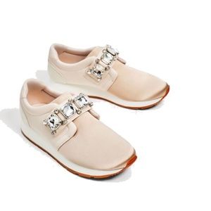 Zara blush Satin gym shoes
